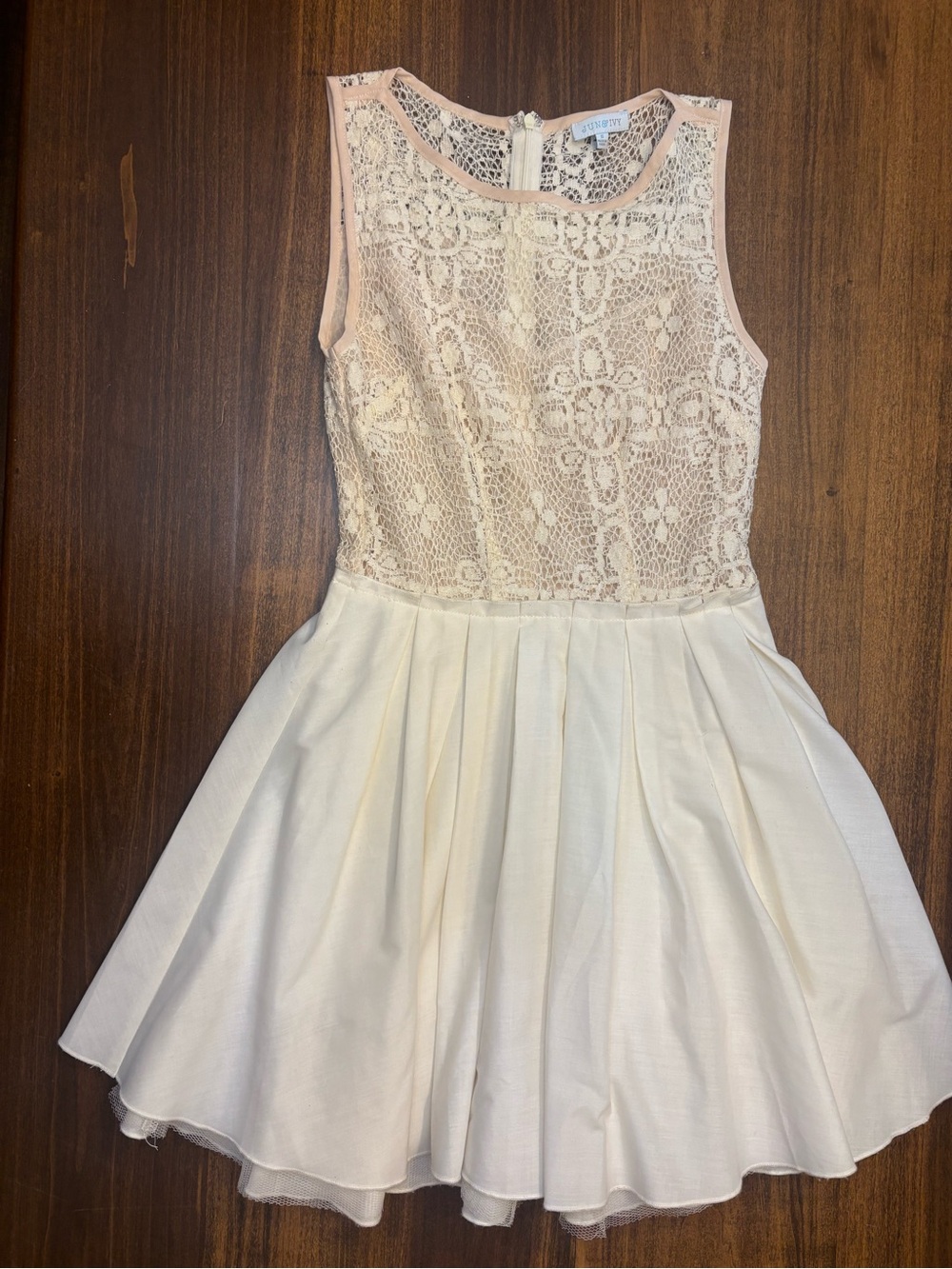 Womens Jun and ivy small Lace Bodice Cream Dress